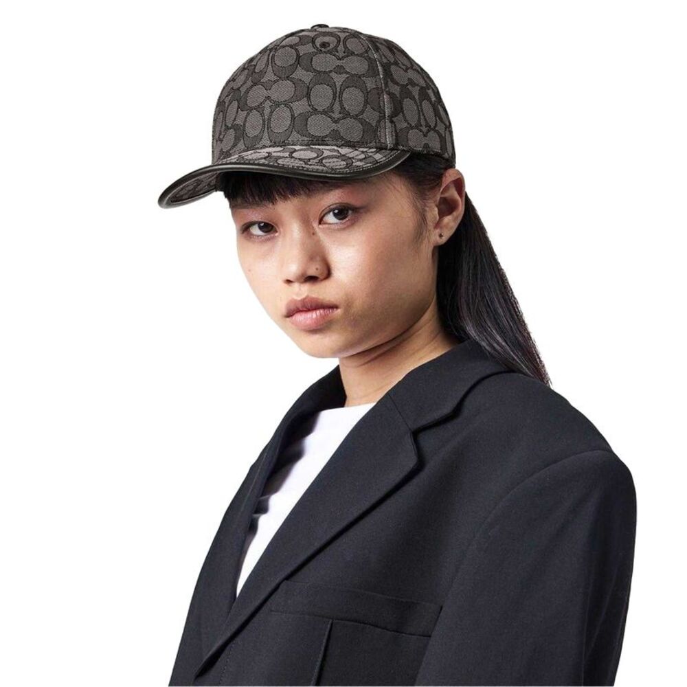 Coach Signature Jacquard Baseball Cap / Charcoal - Picture 4 of 4